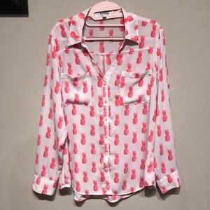 Neon Pineapple Express blouse